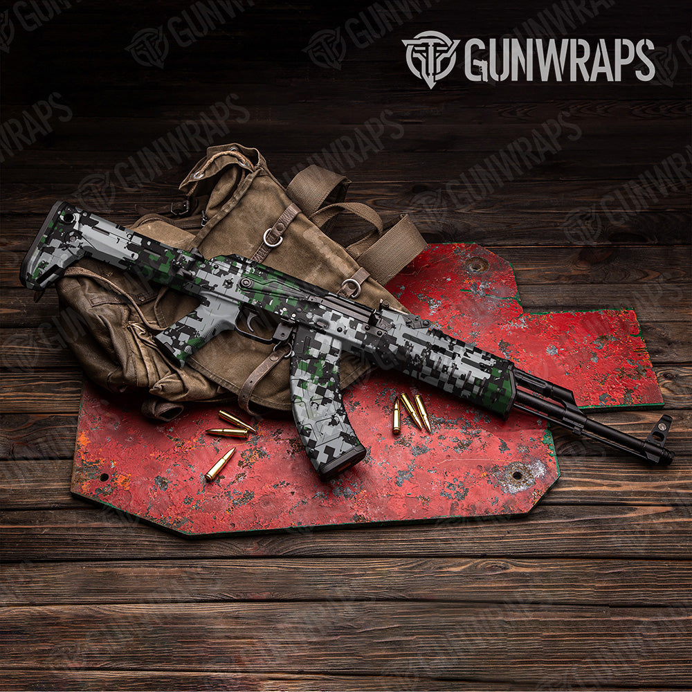 AK 47 Broken Plaid Green Tiger Camo Gun Skin Vinyl Wrap