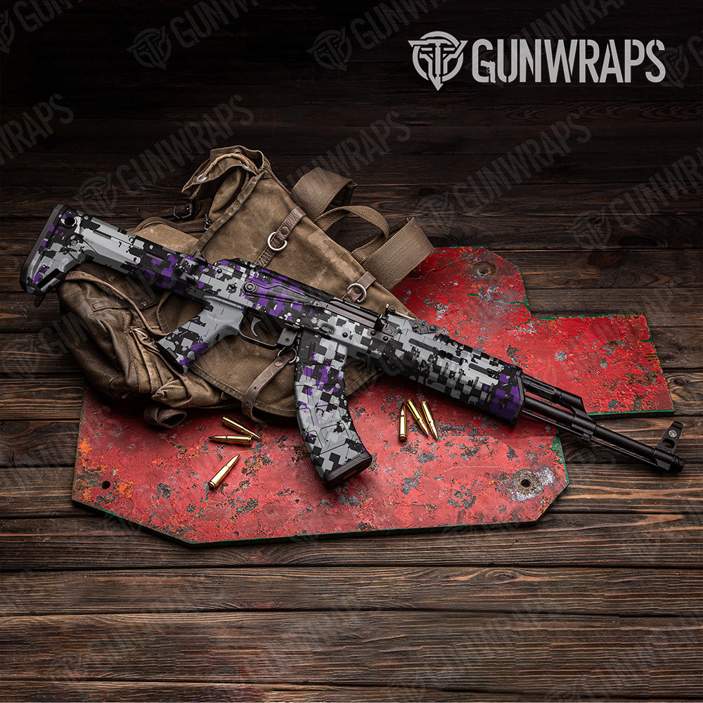 AK 47 Broken Plaid Purple Tiger Camo Gun Skin Vinyl Wrap