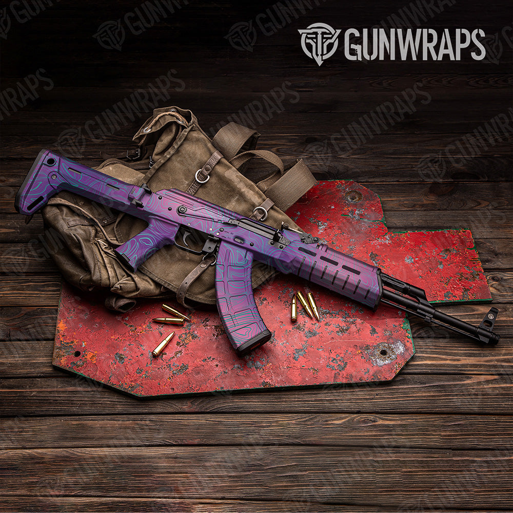 AK 47 Damascus Aurora Camo Gun Skin Vinyl Wrap