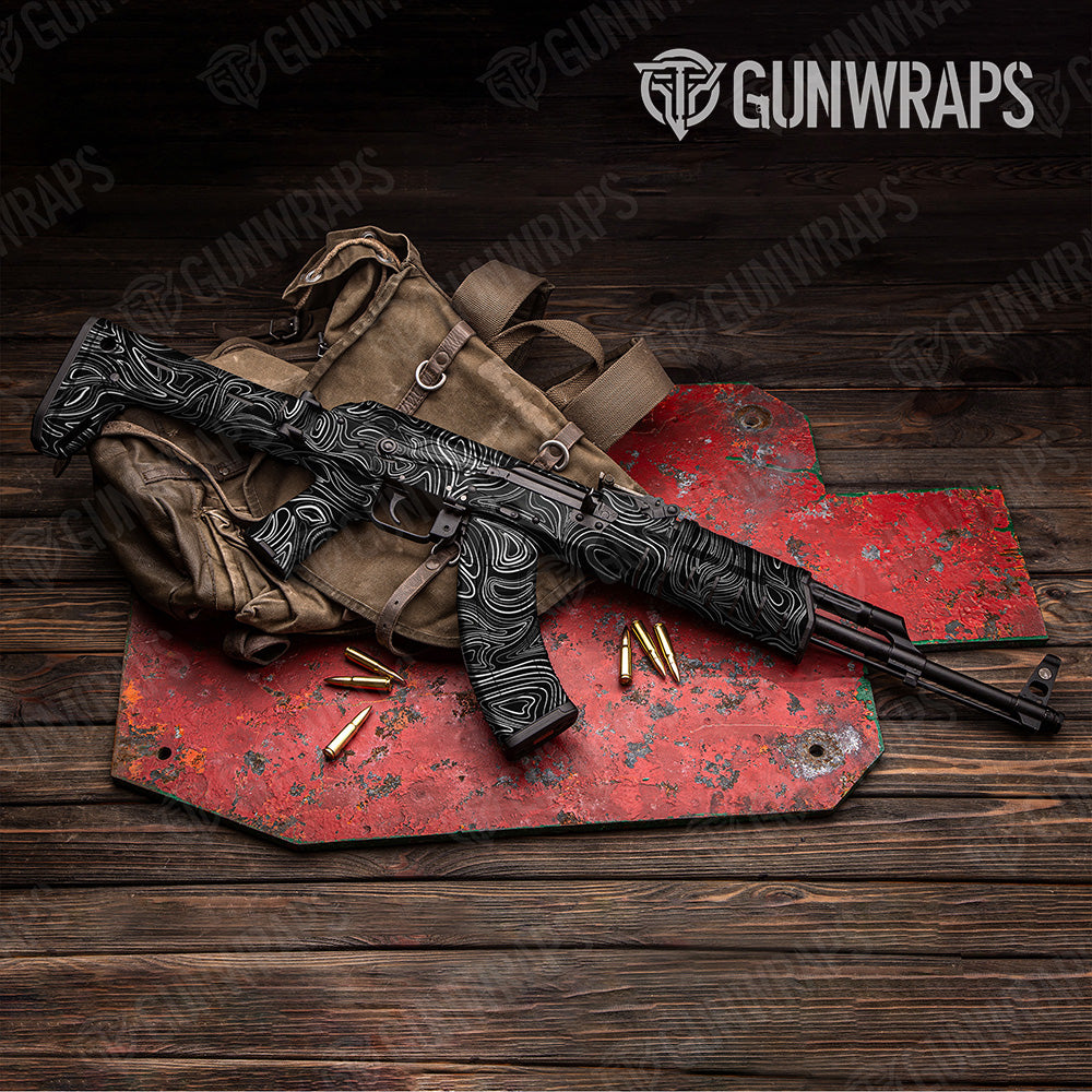 AK 47 Damascus Black Camo Gun Skin Vinyl Wrap