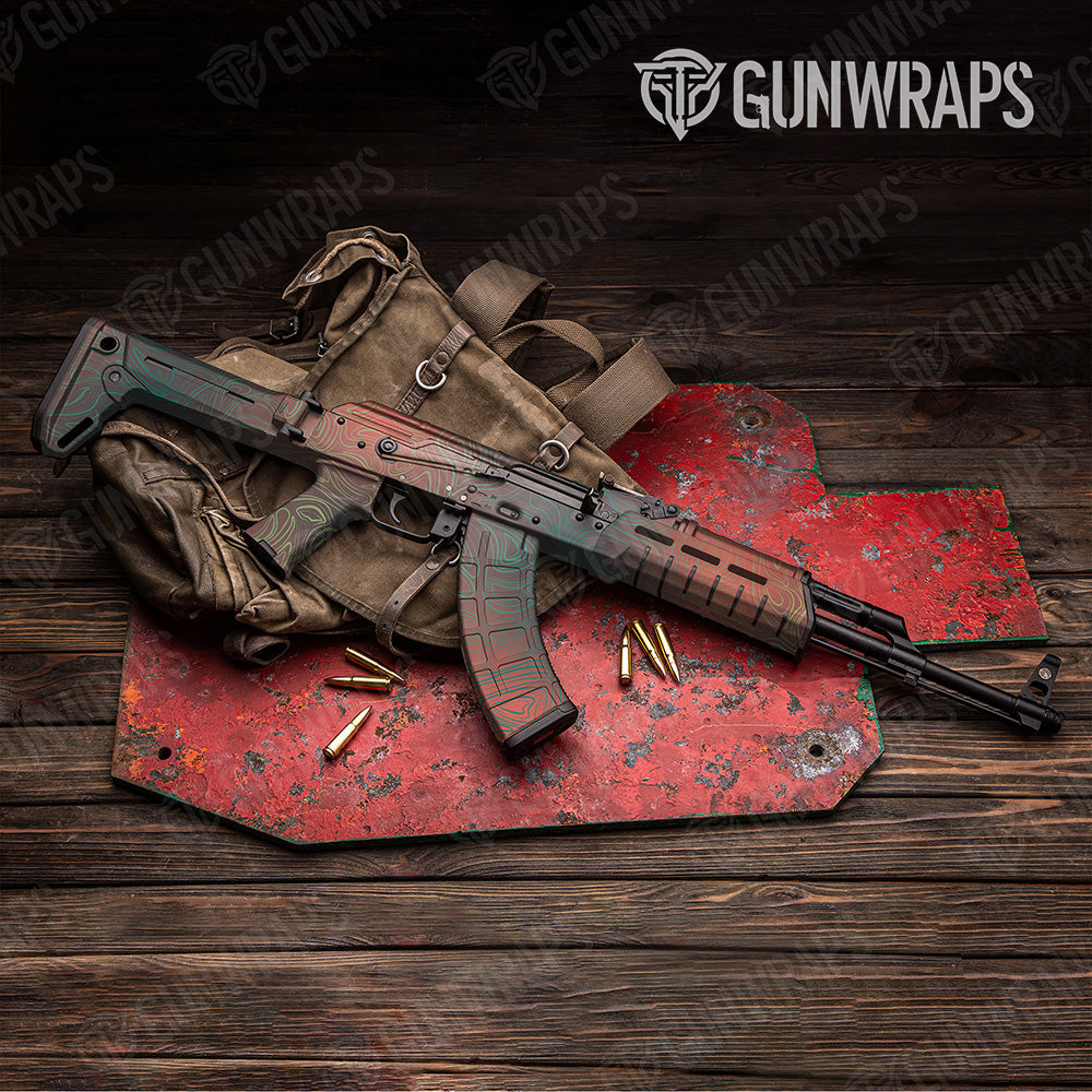 AK 47 Damascus Fiesta Camo Gun Skin Vinyl Wrap