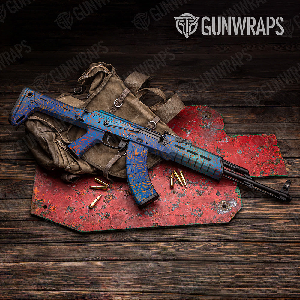 AK 47 Damascus Fire And Ice Camo Gun Skin Vinyl Wrap