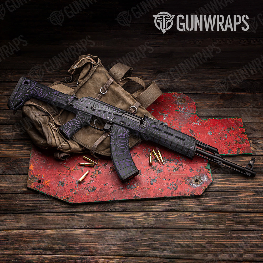 AK 47 Damascus Purple Camo Gun Skin Vinyl Wrap