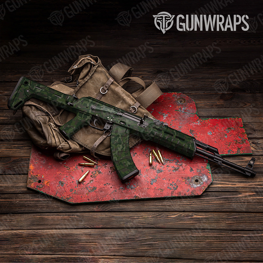 AK 47 Erratic Army Dark Green Camo Gun Skin Vinyl Wrap