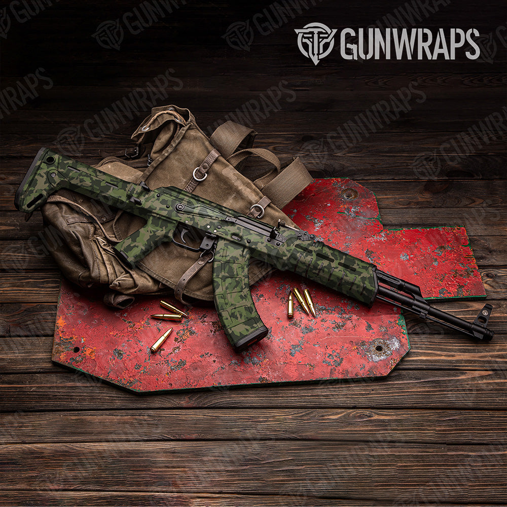 AK 47 Erratic Army Green Camo Gun Skin Vinyl Wrap