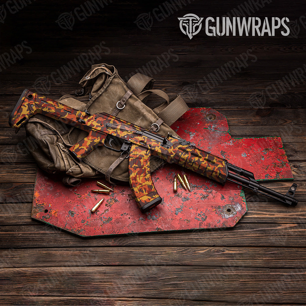 AK 47 Erratic Autumn Camo Gun Skin Vinyl Wrap