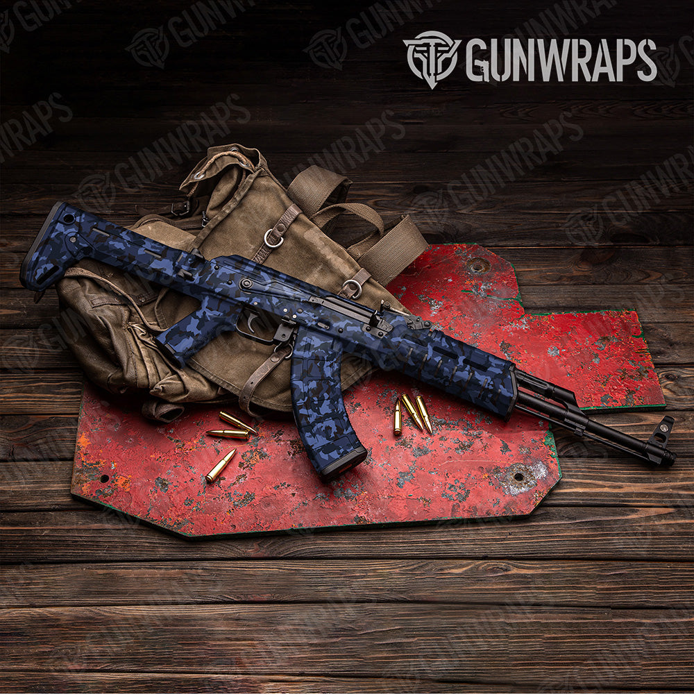 AK 47 Erratic Blue Midnight Camo Gun Skin Vinyl Wrap