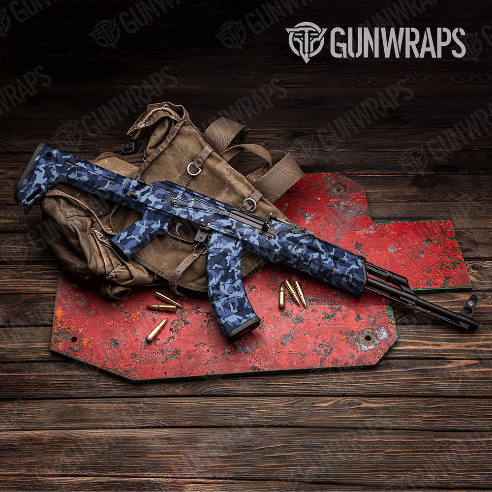 AK 47 Erratic Blue Urban Night Camo Gun Skin Vinyl Wrap