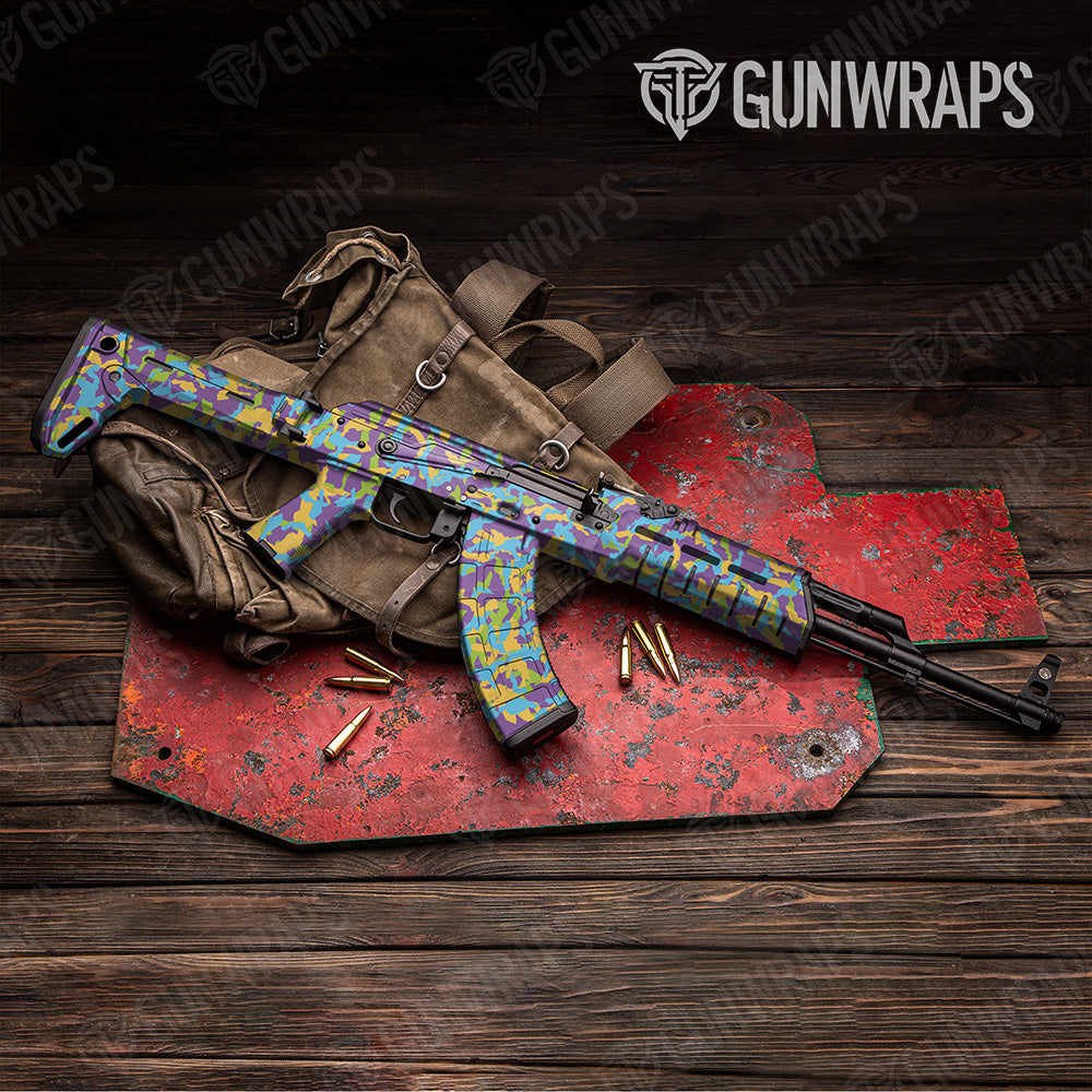 AK 47 Erratic Carnival Camo Gun Skin Vinyl Wrap