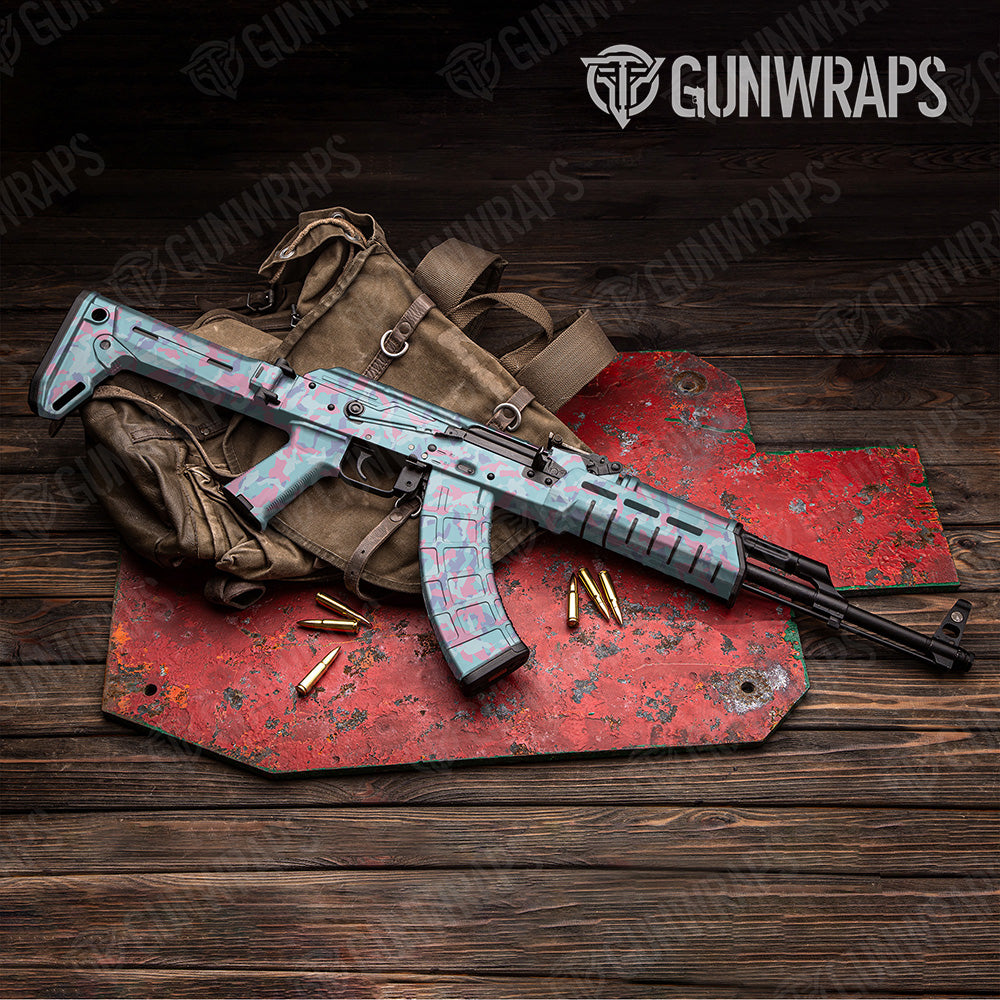 AK 47 Erratic Cotton Candy Camo Gun Skin Vinyl Wrap