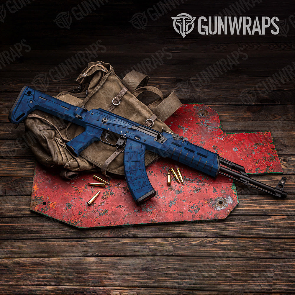 AK 47 Erratic Elite Blue Camo Gun Skin Vinyl Wrap