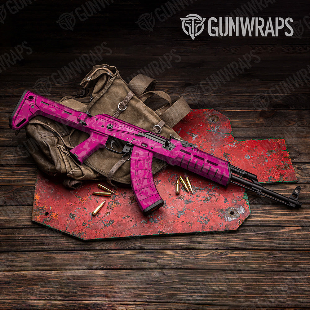 AK 47 Erratic Elite Magenta Camo Gun Skin Vinyl Wrap