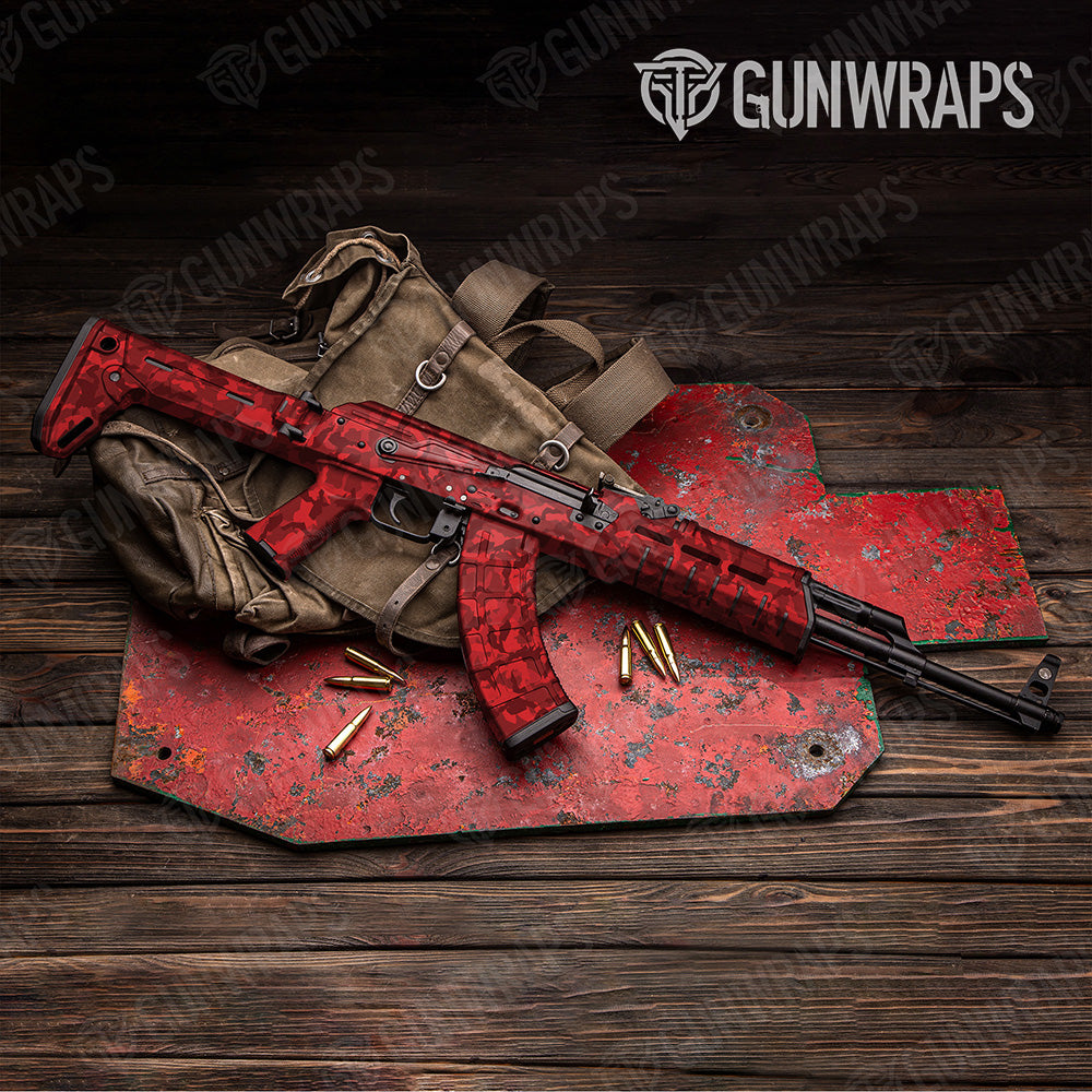 AK 47 Erratic Elite Red Camo Gun Skin Vinyl Wrap