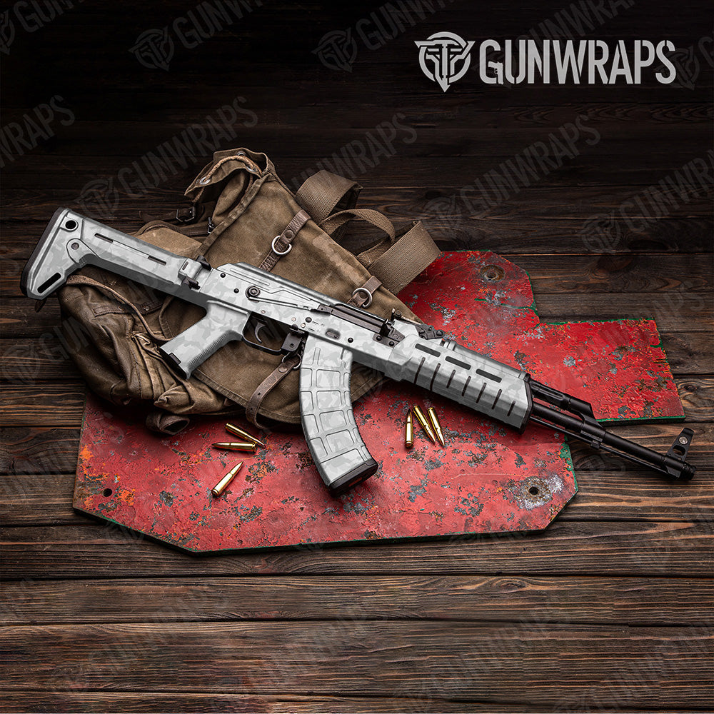 AK 47 Erratic Elite White Camo Gun Skin Vinyl Wrap