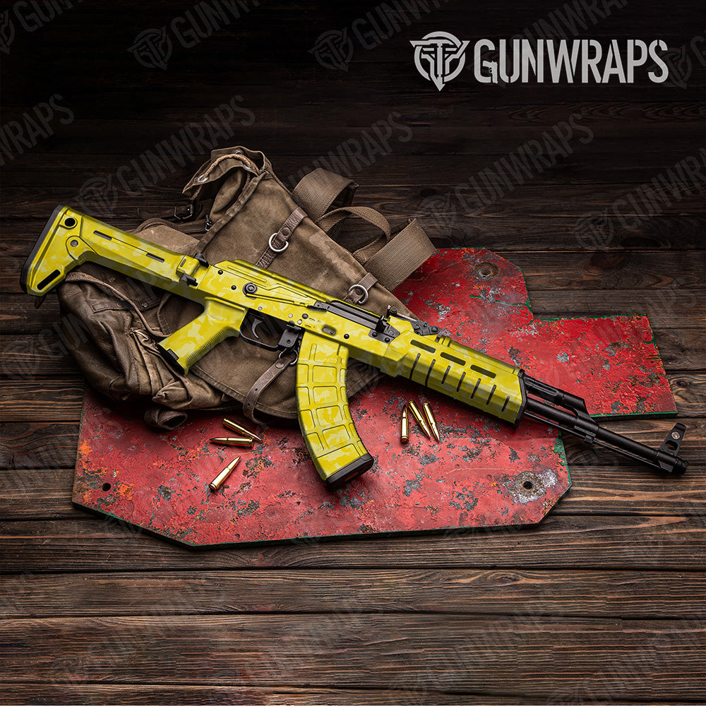 AK 47 Erratic Elite Yellow Camo Gun Skin Vinyl Wrap