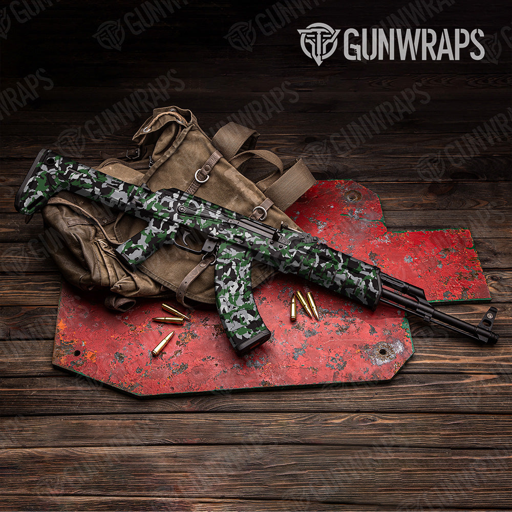 AK 47 Erratic Green Tiger Camo Gun Skin Vinyl Wrap