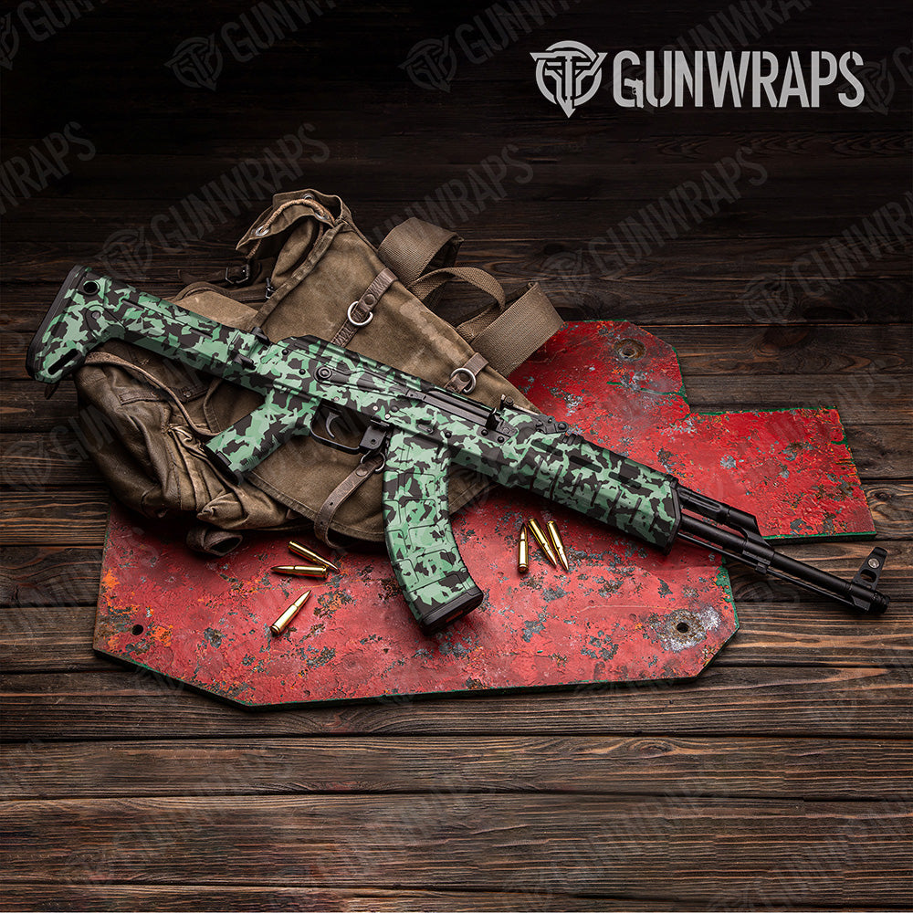 AK 47 Erratic Mint Chocolate Chip Camo Gun Skin Vinyl Wrap