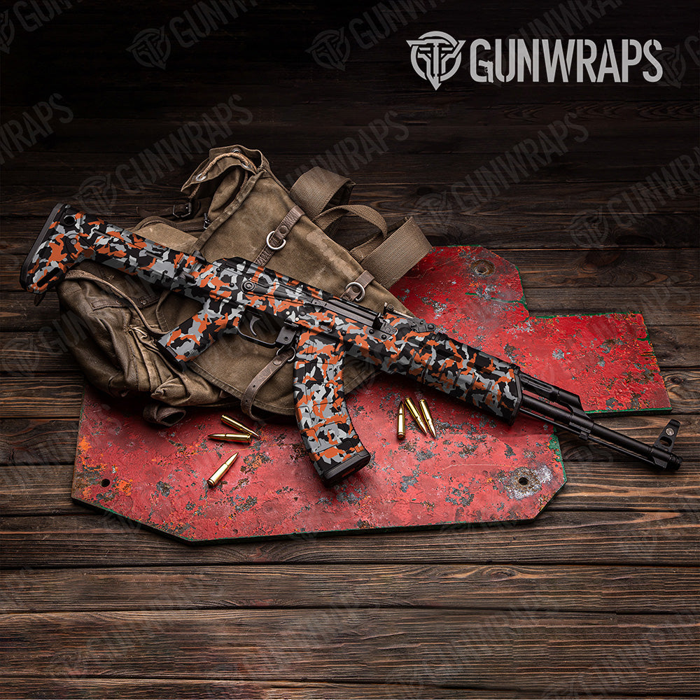 AK 47 Erratic Orange Tiger Camo Gun Skin Vinyl Wrap