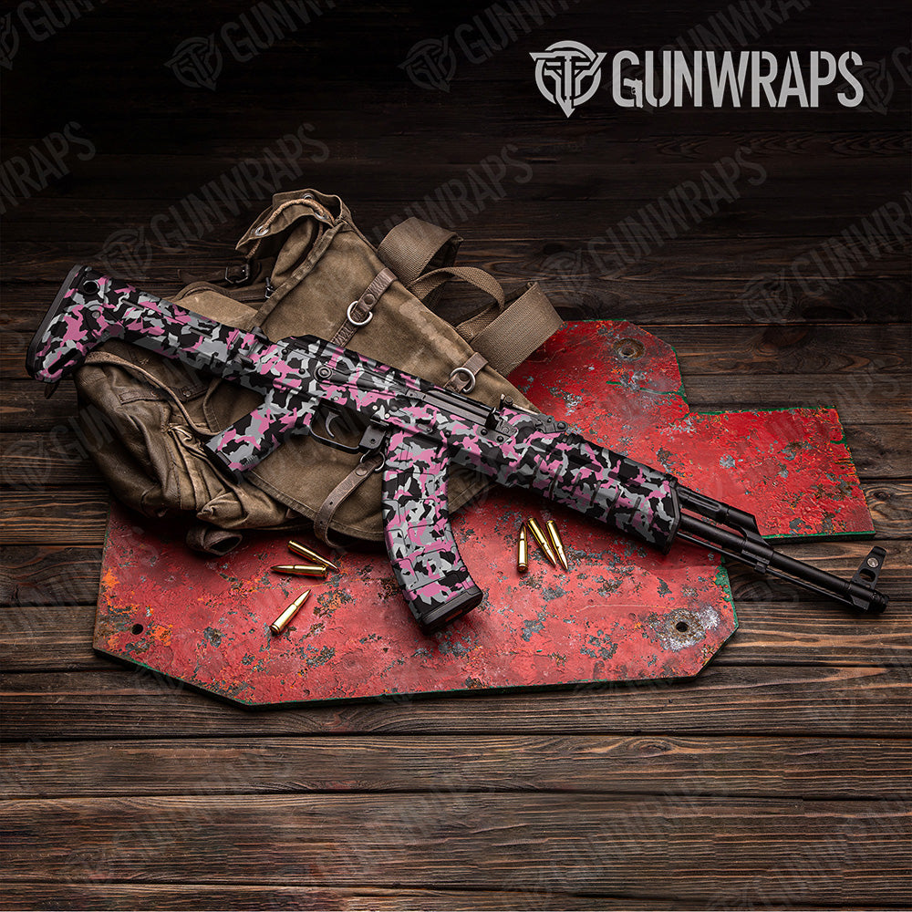 AK 47 Erratic Pink Tiger Camo Gun Skin Vinyl Wrap