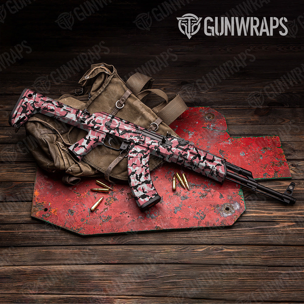 AK 47 Erratic Pink Camo Gun Skin Vinyl Wrap