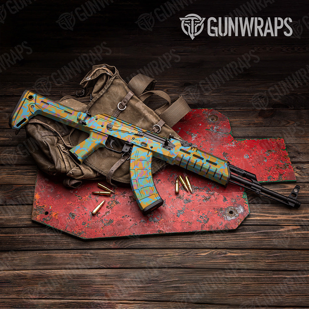 AK 47 Erratic Sherbert Camo Gun Skin Vinyl Wrap