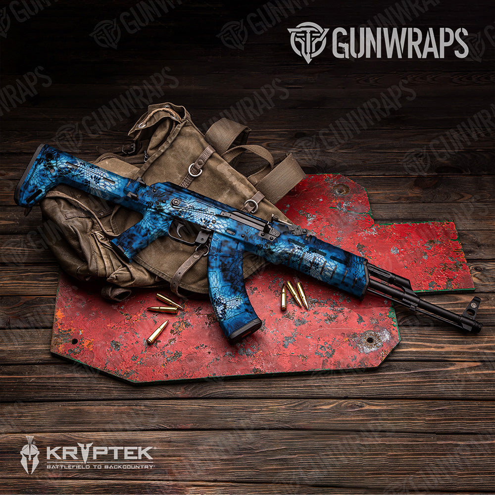 AK 47 Kryptek Blue Lightning Camo Gun Skin Vinyl Wrap