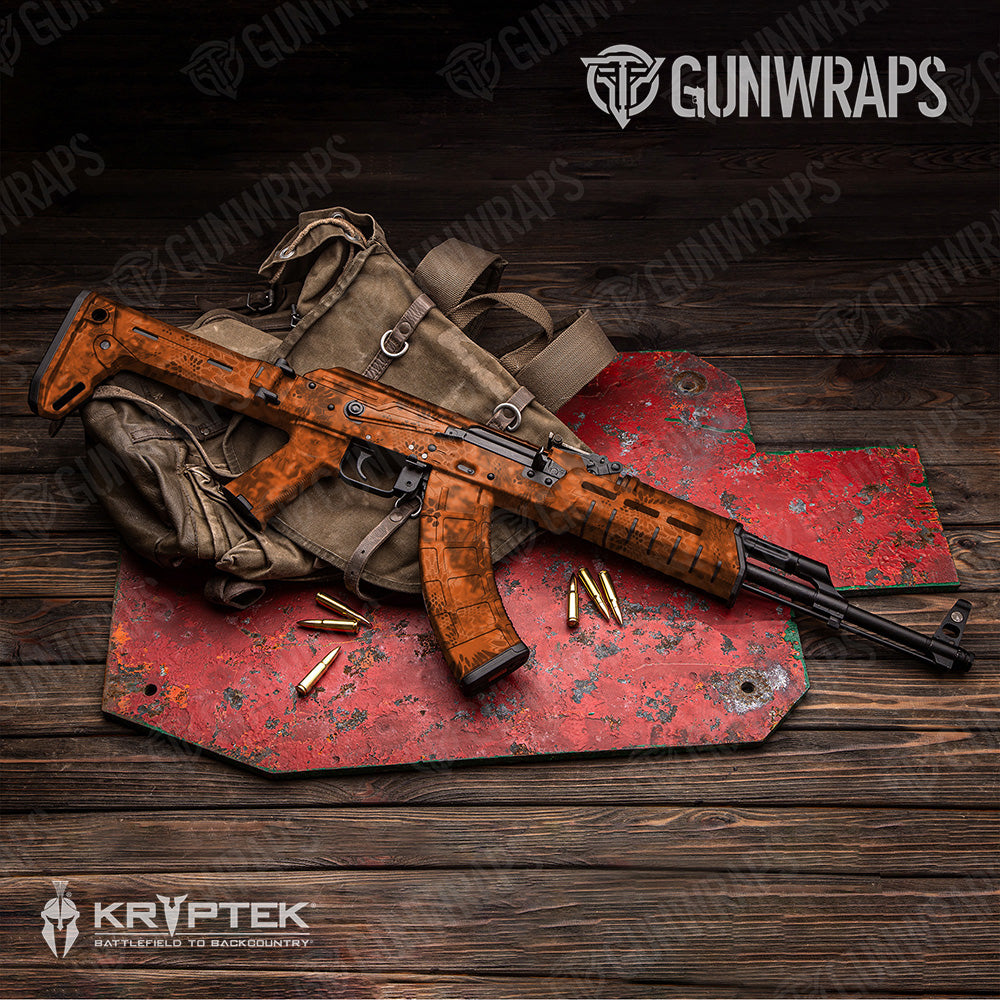 AK 47 Kryptek Orange Camo Gun Skin Vinyl Wrap