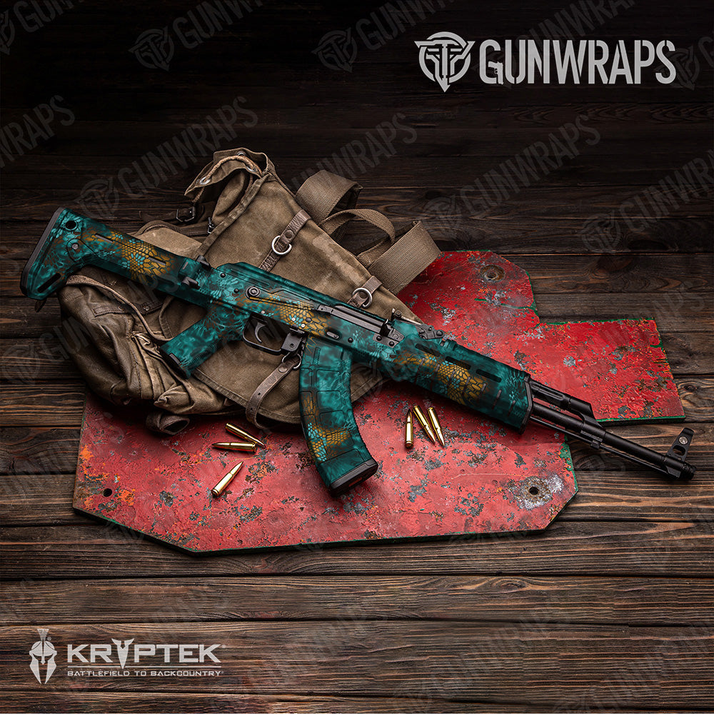 AK 47 Kryptek Turquoise Camo Gun Skin Vinyl Wrap