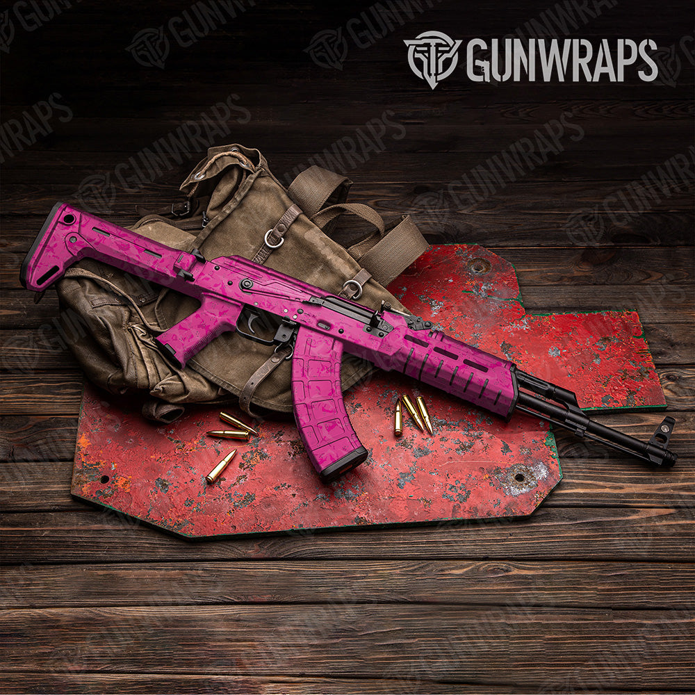 AK 47 Battle Storm Elite Magenta Camo Gun Skin Vinyl Wrap