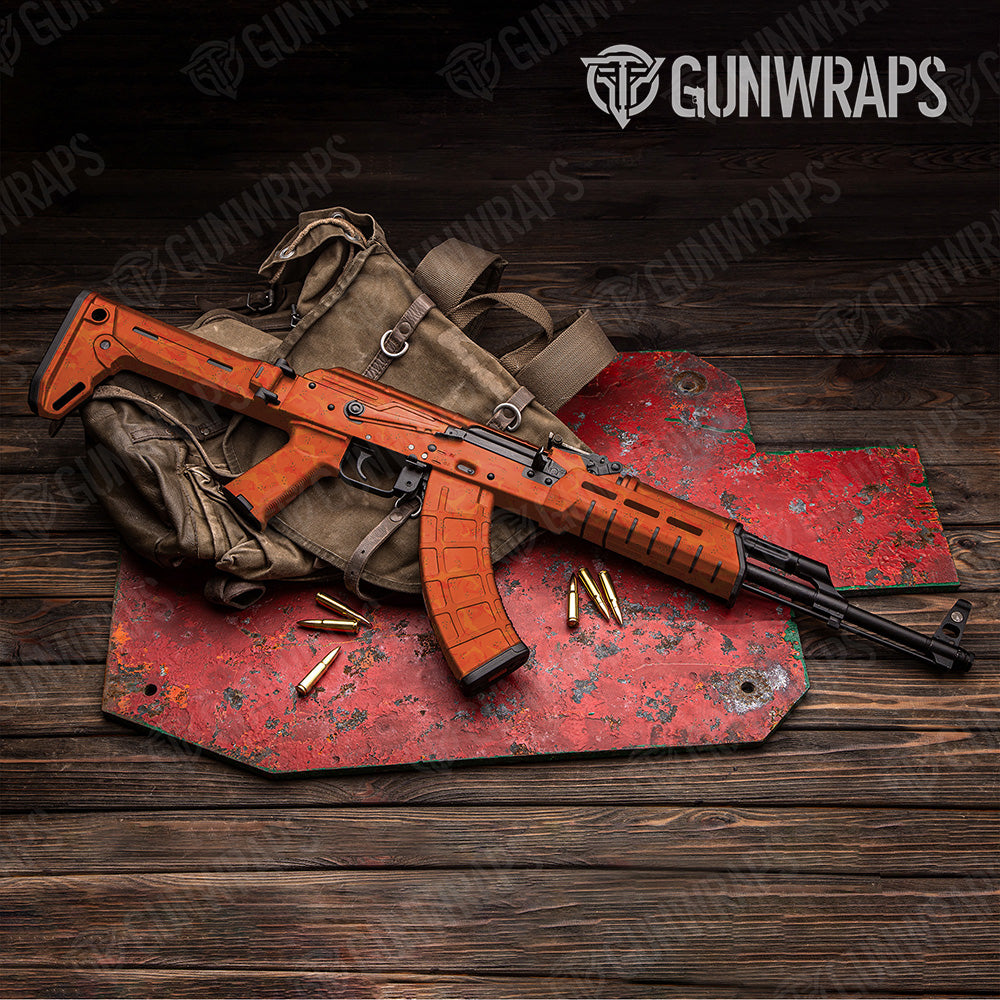 AK 47 Battle Storm Elite Orange Camo Gun Skin Vinyl Wrap