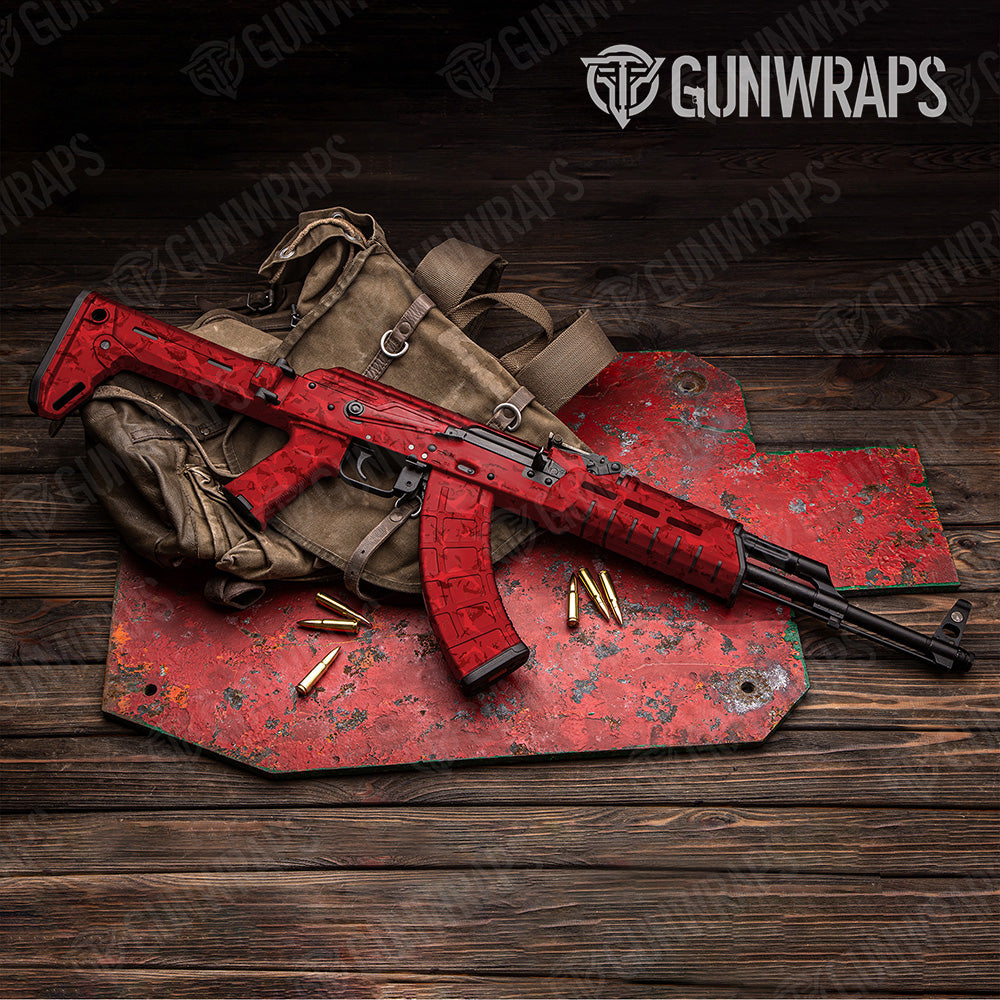 AK 47 Battle Storm Elite Red Camo Gun Skin Vinyl Wrap