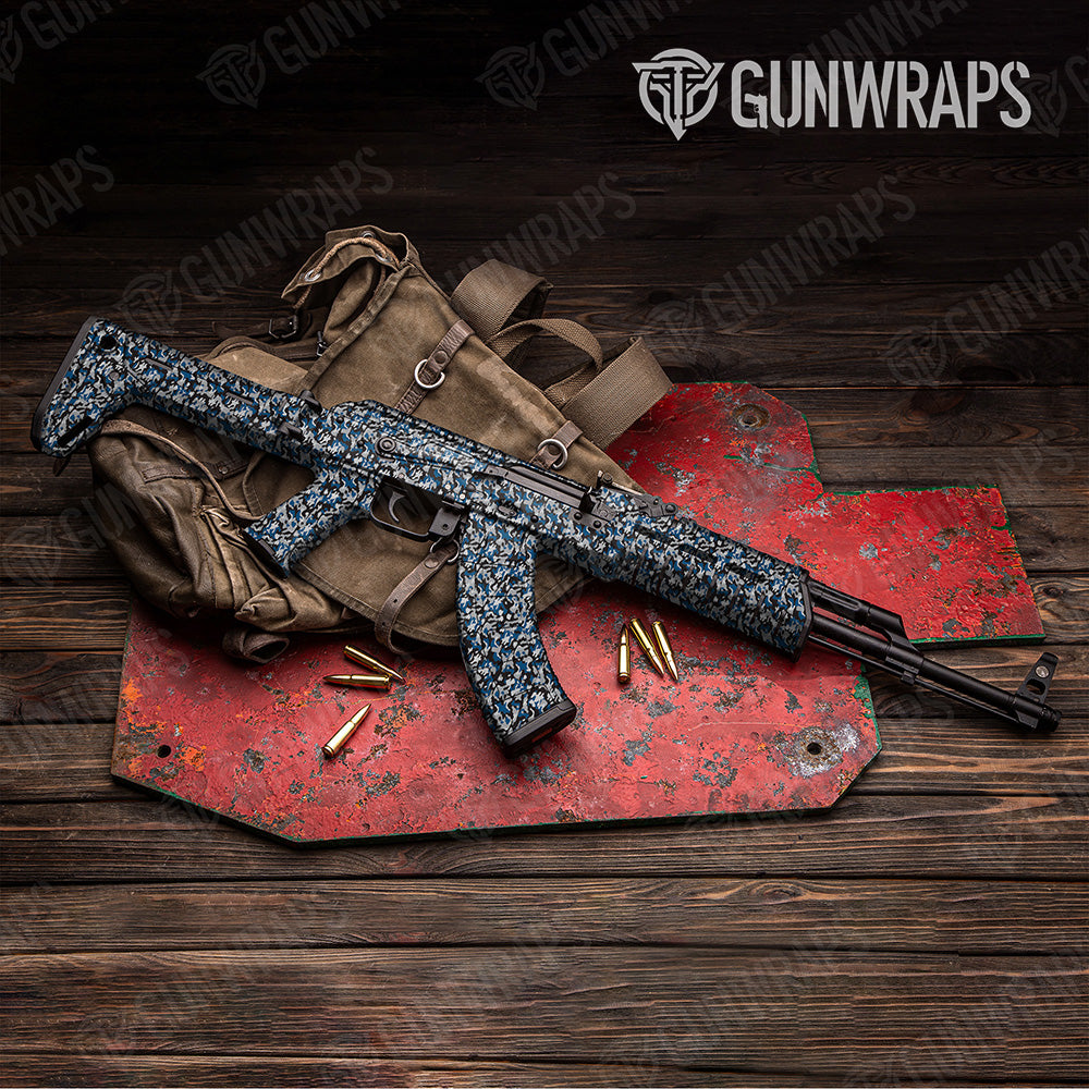 AK 47 Classic Blue Tiger Camo Gun Skin Vinyl Wrap