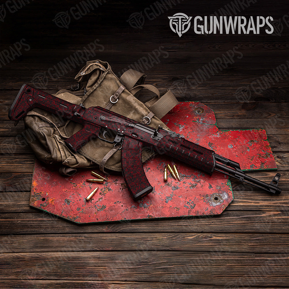 AK 47 Classic Vampire Red Camo Gun Skin Vinyl Wrap