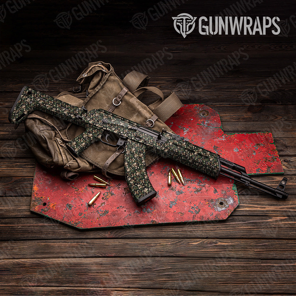 AK 47 Classic Woodland Camo Gun Skin Vinyl Wrap