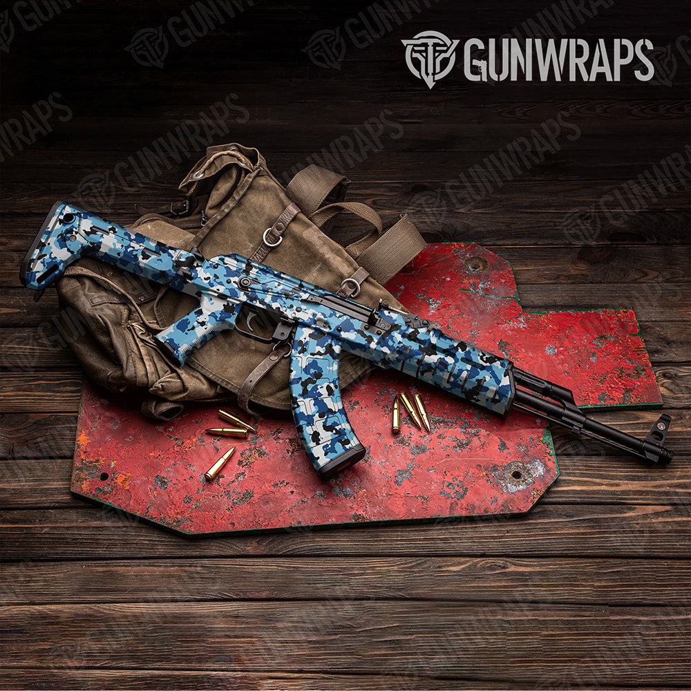 AK 47 Cumulus Baby Blue Camo Gun Skin Vinyl Wrap