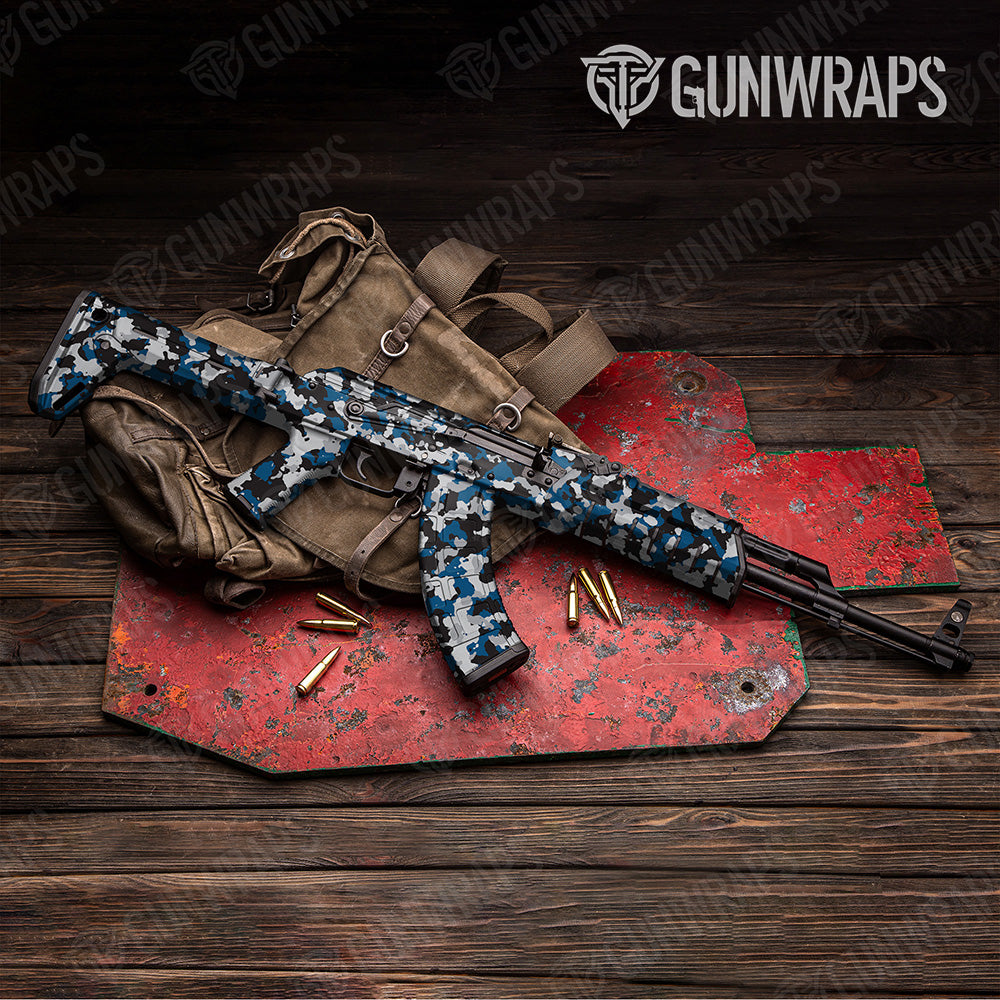 AK 47 Cumulus Blue Tiger Camo Gun Skin Vinyl Wrap