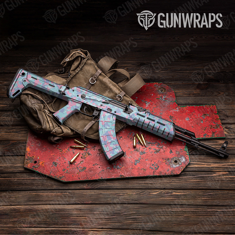 AK 47 Cumulus Cotton Candy Camo Gun Skin Vinyl Wrap