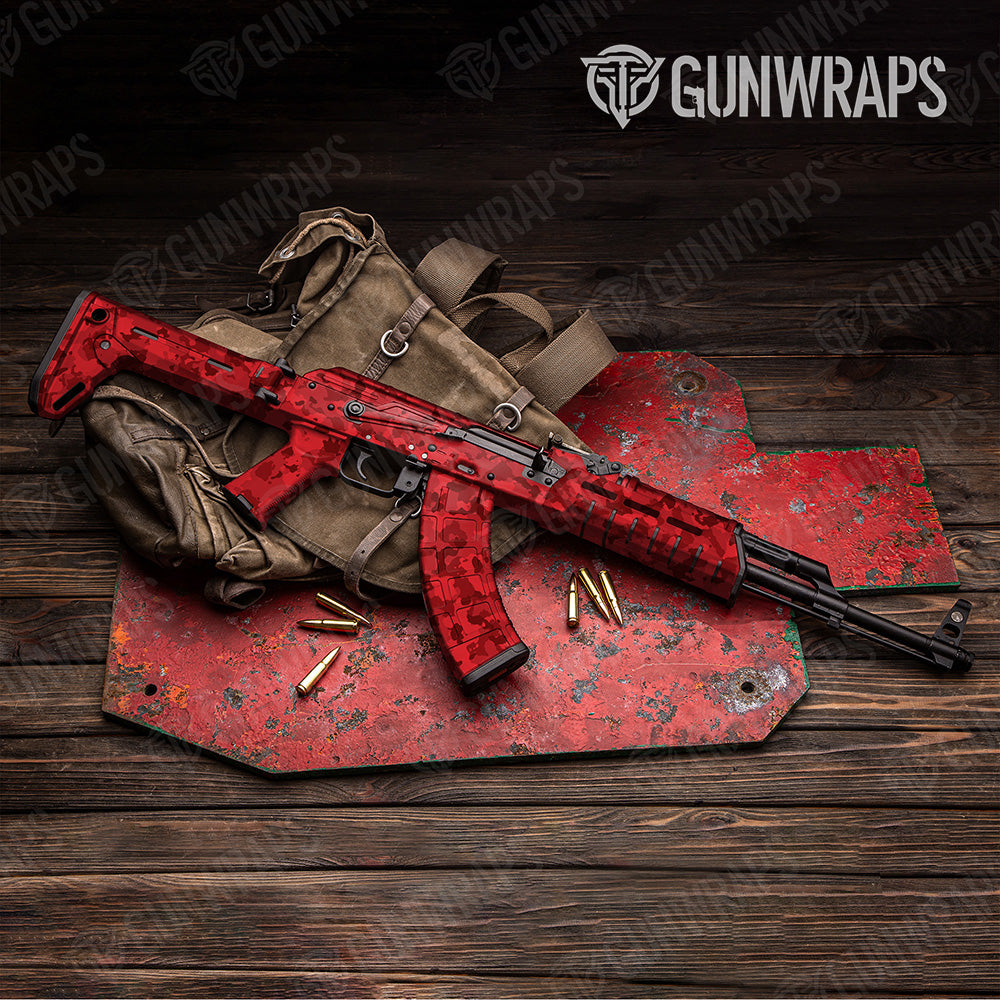 AK 47 Cumulus Elite Red Camo Gun Skin Vinyl Wrap