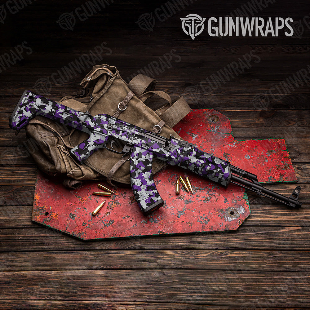 AK 47 Cumulus Purple Tiger Camo Gun Skin Vinyl Wrap