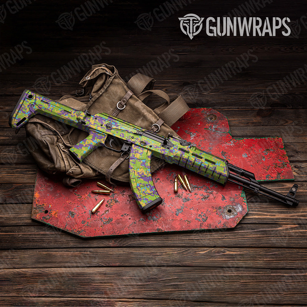 AK 47 Digital Carnival Camo Gun Skin Vinyl Wrap