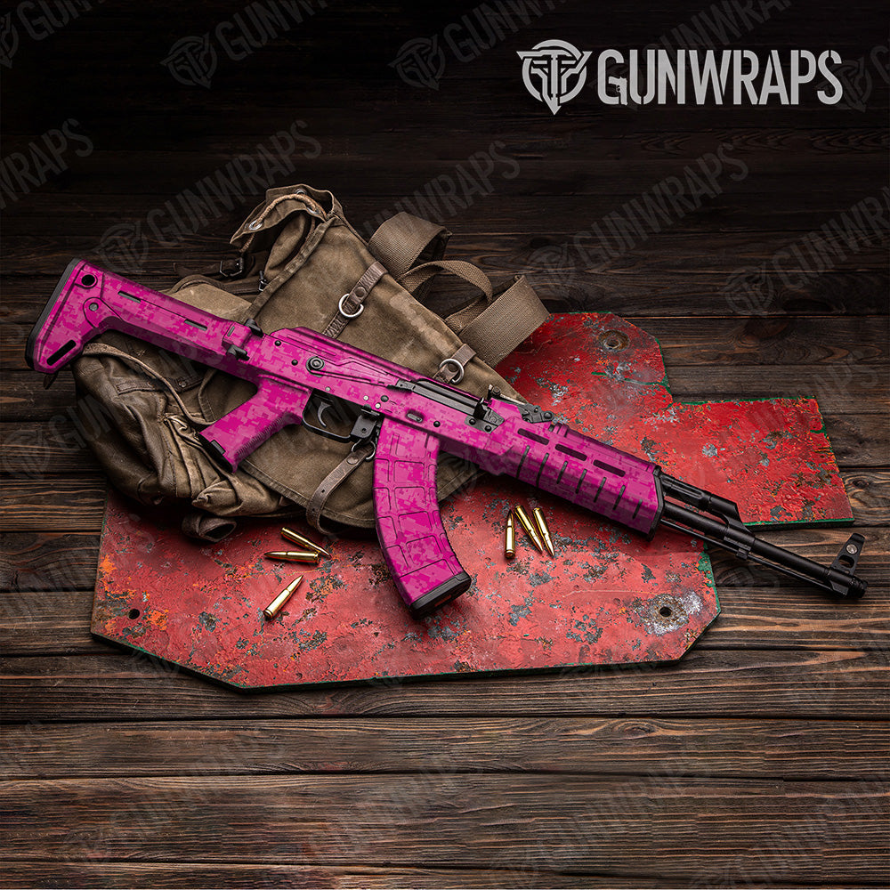 AK 47 Digital Elite Magenta Camo Gun Skin Vinyl Wrap