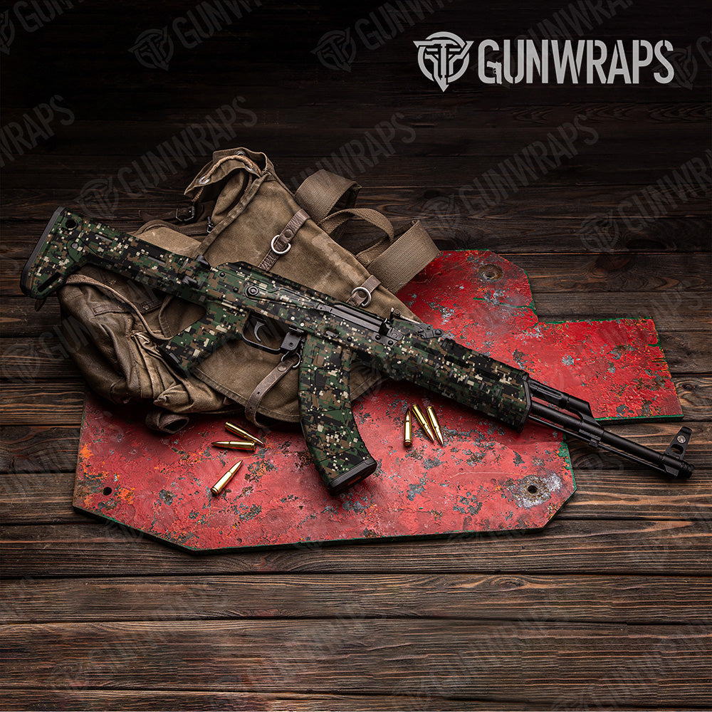 AK 47 Digital Woodland Camo Gun Skin Vinyl Wrap