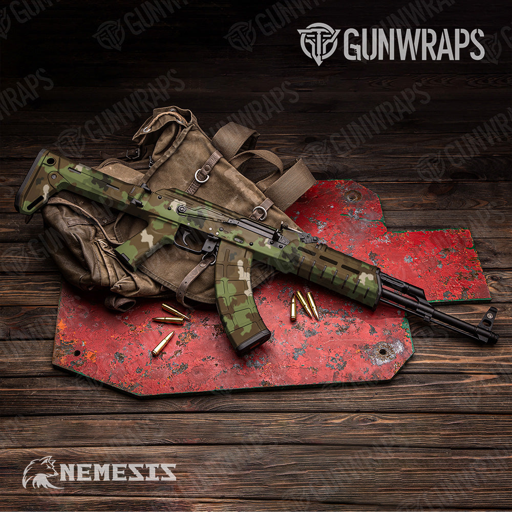 AK-47 Nemesis Woodlands Wolf Camo Gun Skin Vinyl Wrap