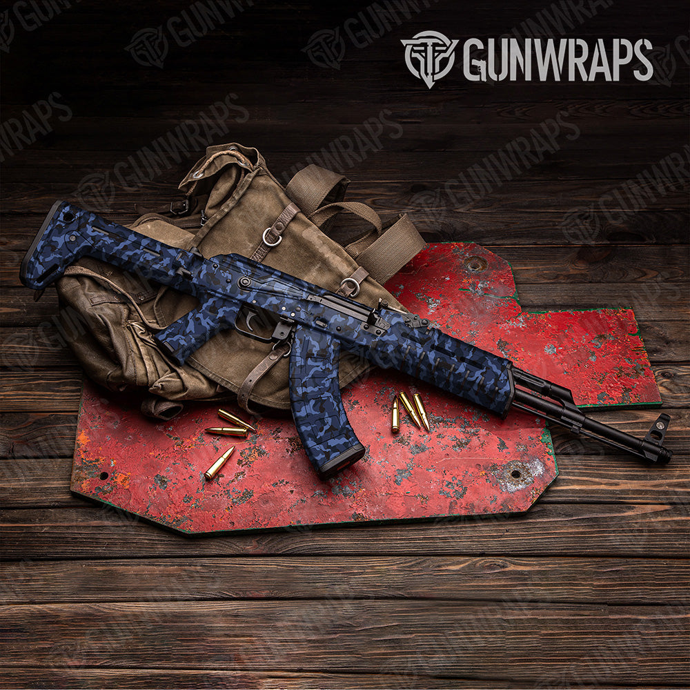 AK 47 Ragged Blue Midnight Camo Gun Skin Vinyl Wrap