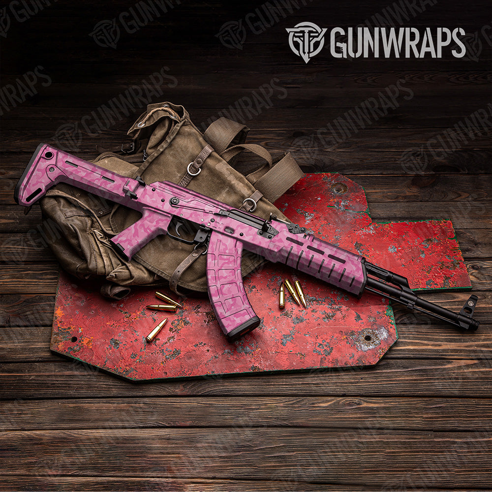 AK 47 Ragged Elite Pink Camo Gun Skin Vinyl Wrap