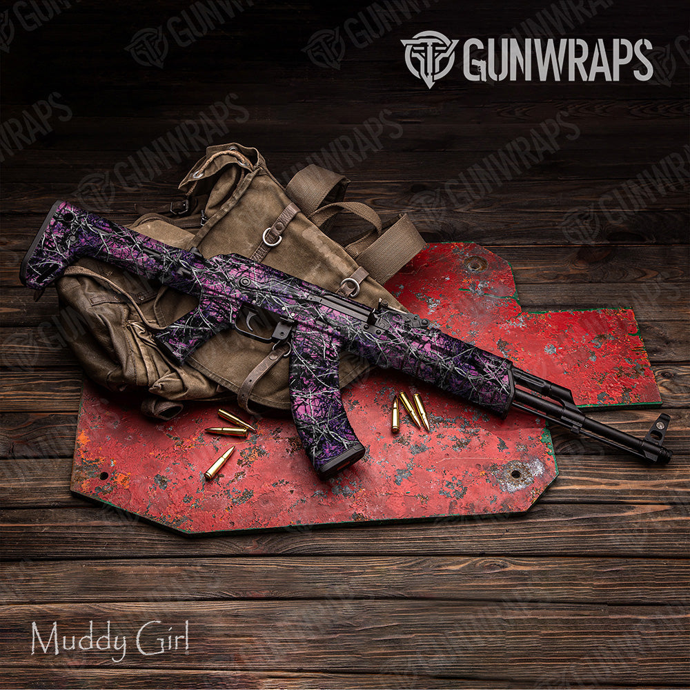 AK 47 Muddy Girl Original Camo Gun Skin Vinyl Wrap