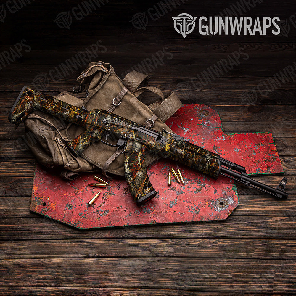 AK 47 Nature Burning Voodoo Camo Gun Skin Vinyl Wrap