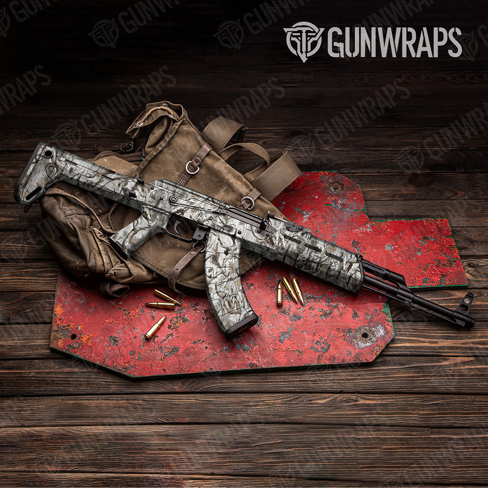 AK 47 Nature Lifeless Snow Woods Buck Skull Camo Gun Skin Vinyl Wrap