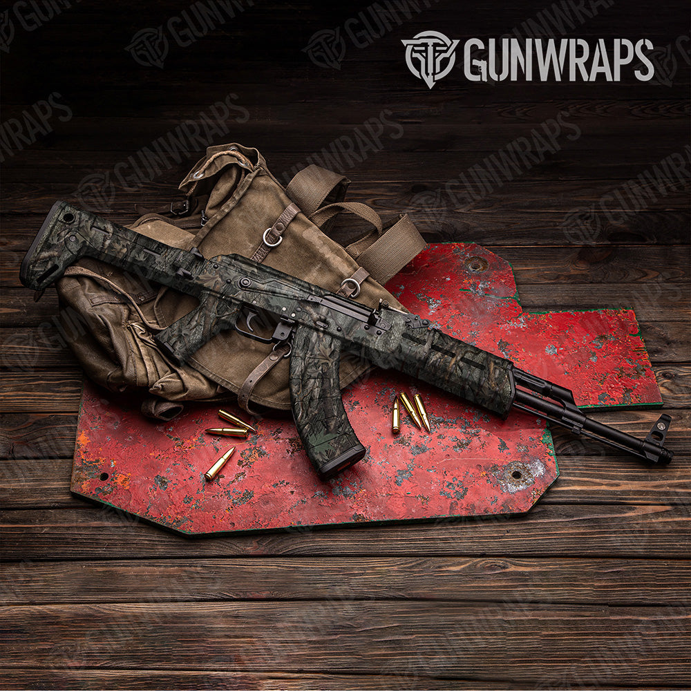 AK 47 Nature Mossy Woodland Camo Gun Skin Vinyl Wrap