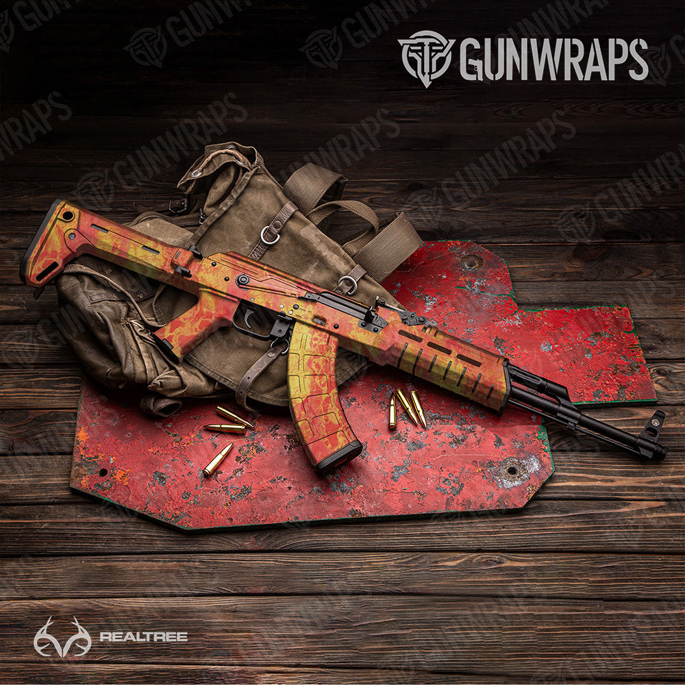 AK 47 Realtree WAV3 Solar Blaze Camo Gun Skin Vinyl Wrap